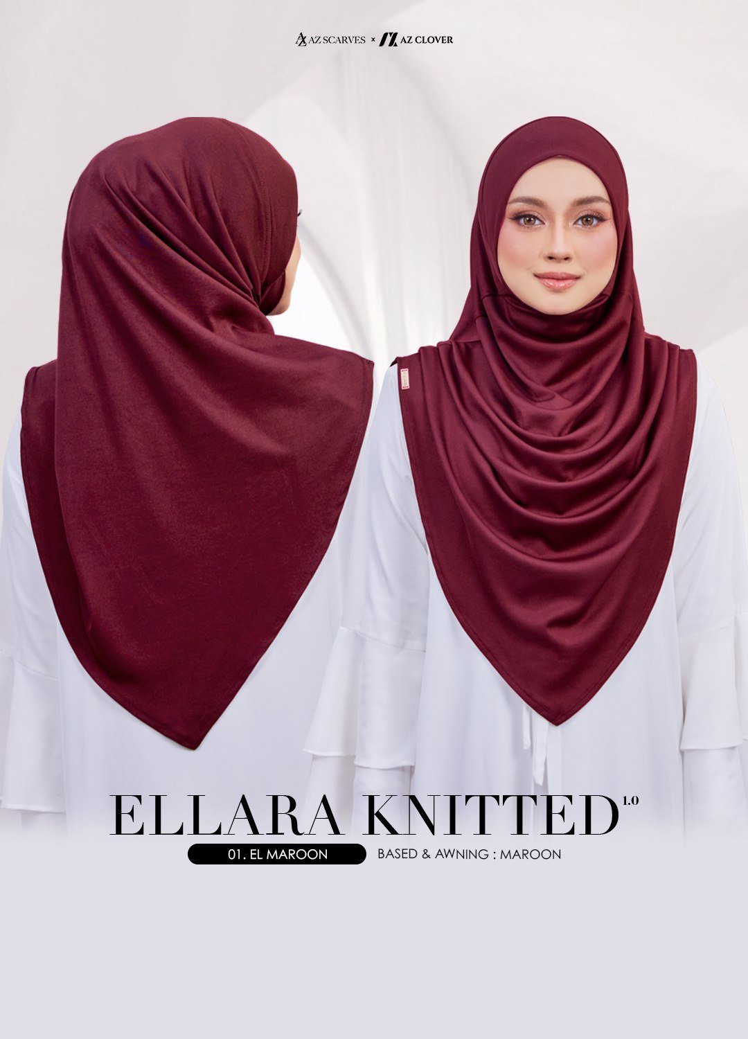 ELLARA KNITTED 01 EL MAROON - Image 3
