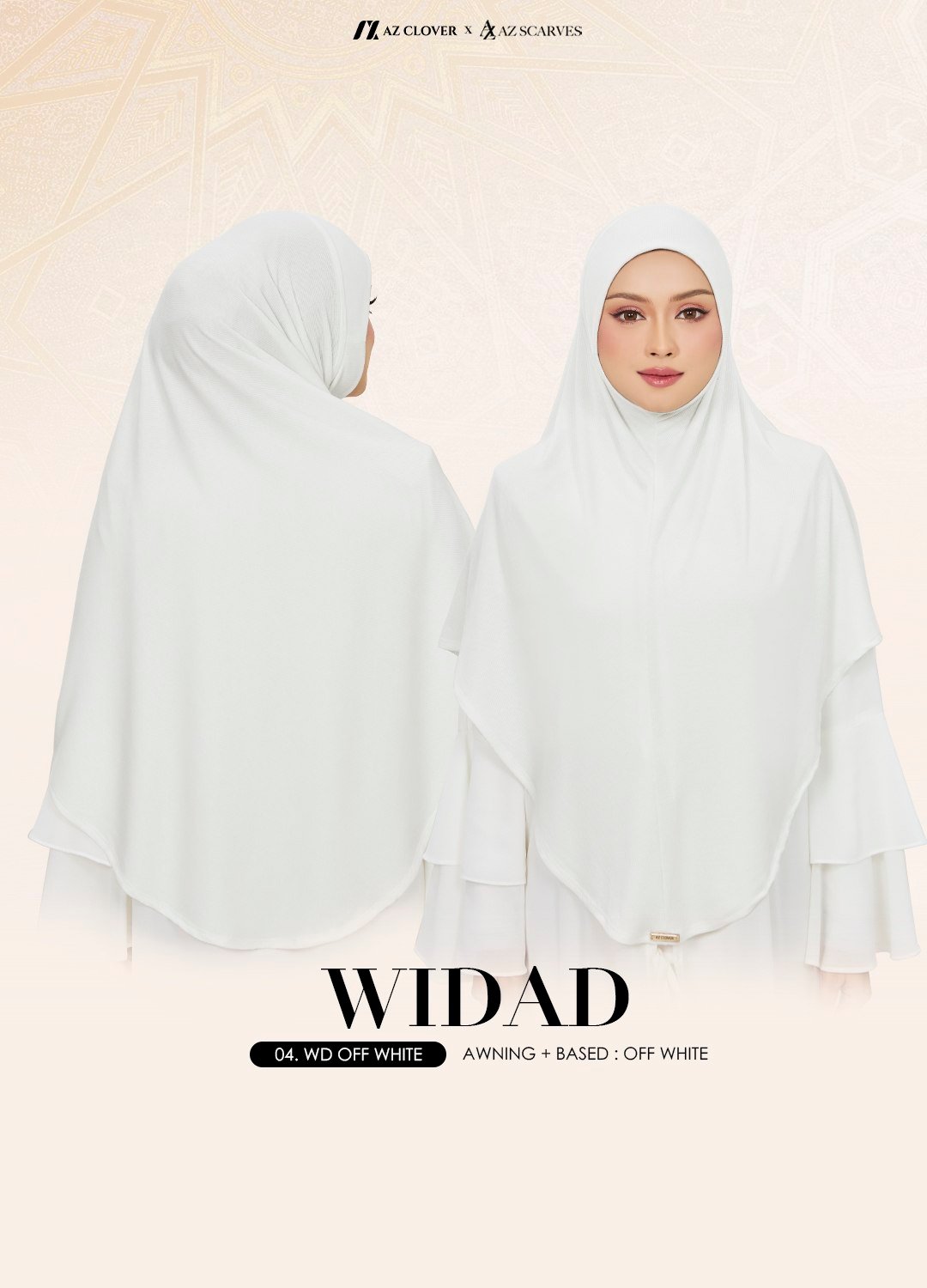 TUDUNG UMRAH WIDAD 04 WD OFF WHITE - Image 3