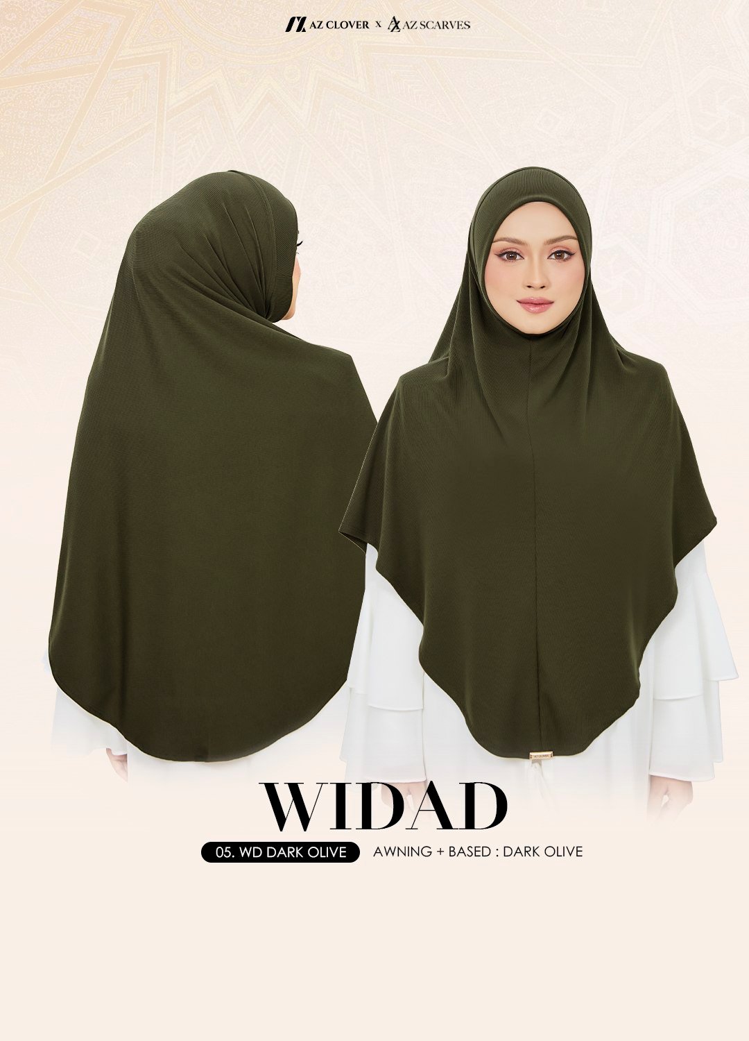 TUDUNG UMRAH WIDAD 05 WD DARK OLIVE - Image 3