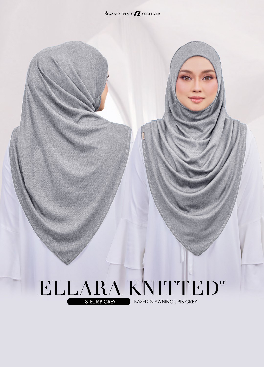 ELLARA KNITTED 18 EL RIB GREY - Image 3