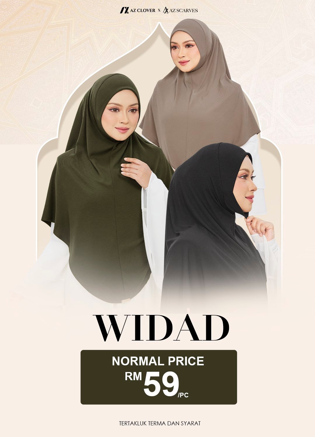 TUDUNG UMRAH WIDAD 03 WD GREY - Image 5